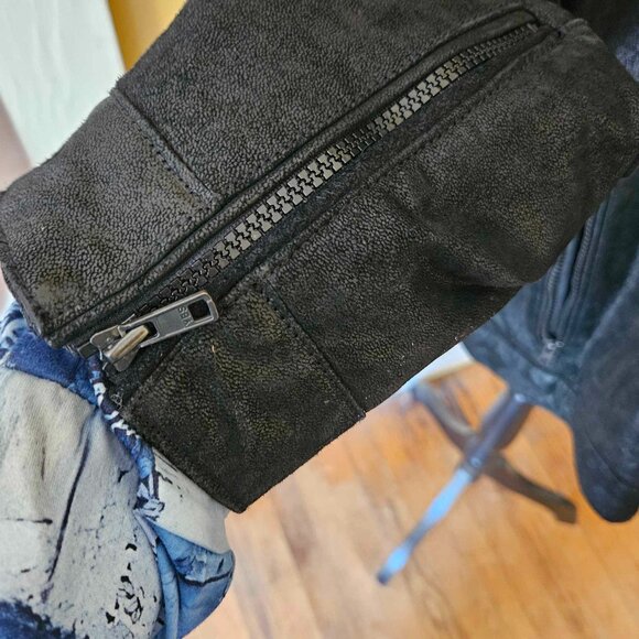 DO NOT DELETE!!!!!   Black Rivet 100% GENUINE LEATHER jacket in black  XXL - Picture 9 of 15